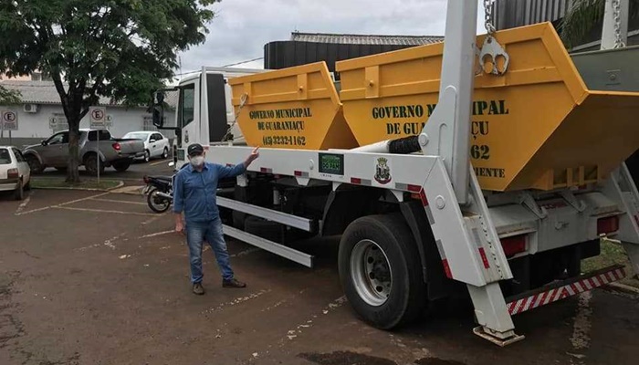 Guaraniaçu – Administração municipal recebe caçambas estacionárias para coleta de entulhos